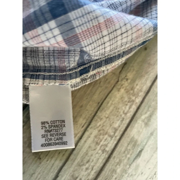 Croft & Barrow Mens Button Up Shirt XXL Plaid Vented Pockets Outdoor Active Fish - Picture 8 of 10